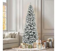 Árbol de Navidad Artificial YITAHOME de 230 cm Estrecho Cubierto de Nieve con Control Remoto - árbol preiluminado con Cambio de Color de 350 LED en Blanco cálido/Multicolor, Aproximadamente 1000