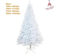 Árbol de Navidad Blanco 240 cm | 1438 Ramas de PVC | Árbol Premium con Base Metálica