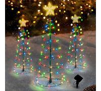 Arbol De Navidad Con Iluminacion, Luces Solares Led Exterior Jardin Navidad, Arbol De Navidad Que Gira, Pequeño Fibra Optica Moderno Mini árbol navidad Con Placa Solar Decoracion Navidad (Color)