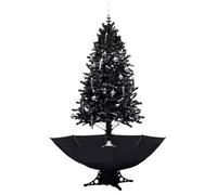 Árbol De Navidad Con Nieve Y Base De Paraguas Pvc Negro 190 Cm Vidaxl