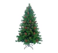 7house Árbol de Navidad Artificial Verde Otawa con Piñas Decorativas y Base Metálica 7house