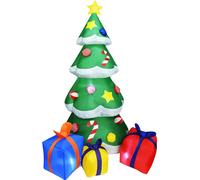Árbol de Navidad inflable LED de 2,1 metros, con 3 cajas de regalo, perfecto para la decoración de jardines, patios interiores y exteriores, y decoración navideña. Fabricado con un 80% de poliéster