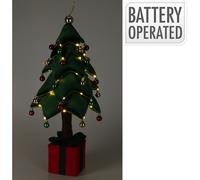 Árbol de navidad luminoso con 25 leds y base en forma de regalo 25x25