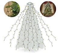 Árbol de Navidad SALCAR de 10 metros de altura y 3 metros de ancho, con guirnalda de luces de 350 LEDs con anillos, iluminación para árbol de Navidad, guirnalda de luces LED para árbol de pino, decora
