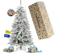 Árbol de Navidad Springos® Premium, 180 cm, con apariencia de abeto cubierto de nieve, muy realista. Cuenta con 285 puntas, una base de metal resistente y tiene un aspecto nevado