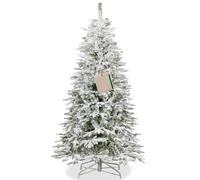 Árbol de Navidad Springos® Premium, 220 cm, con apariencia de abeto cubierto de nieve, muy realista — 385 puntas, base de metal resistente, árbol de Navidad con efecto de nieve