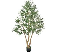 Árbol de olivo artificial de 180 cm, planta decorativa alta con maceta, ideal para el hogar u oficina