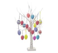 Árbol de Pascua, pieza maestra LED con ramas flexibles, 60 cm adornos de Pascua alimentados por pila y USB, para oficina, salón, primavera y fiestas