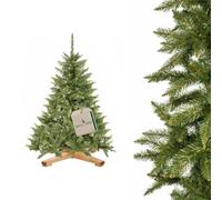 Árbol Navidad Artificial 150 cm, Abeto caucásico con Soporte ROYAL TREES | Abeto caucásico realista de 150 cm, 100 cm de ancho, ramas densas y flexibles, montaje sin herramientas y soporte de madera