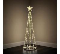 Árbol Navidad de Luces Led con Estrella, 1.5m Metros 218 led Impermeables luz 8 Modos y Temporizador Fiestas de Bodas Navideñas Interior o Exterior 220-240v (Luz Calida 1.5 Metros)