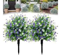 Árbol Topiario De Camelia Artificial Resistente A Los Rayos UV: Arbustos Artificiales Realistas con Estacas para La Decoración del Jardín, Plantas Artificiales De Aspecto 2 Pcs