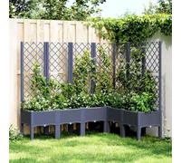 Arborthrum Macetero con enrejado con enrejado, enrejado de jardín, jardineras, jardineras, jardineras, jardinera, jardinera, jardinera, color gris azulado, 160 x 120 x 142 cm, polipropileno