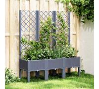 Arborthrum Macetero con enrejado con enrejado, enrejado de jardín, jardineras, jardineras, jardineras, jardinera, jardinera, jardinera, color gris azulado, 120 x 40 x 142 cm, polipropileno