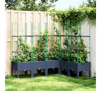 Arborthrum Macetero con enrejado con enrejado, enrejado, jardineras, jardineras, jardineras, jardinera, jardinera, jardinera, color gris azulado, 160 x 120 x 142,5 cm, polipropileno