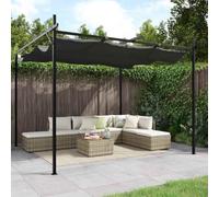 Arborthrum Pergola con techo corredizo, cenador de jardín, protección solar, terraza, pabellón, tienda de fiesta, cenador de barbacoa, pabellón, antracita, 295 x 292 x 230 cm