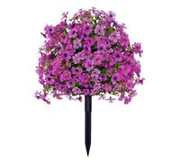 Arbustos artificiales para exteriores, topiario artificial - Plantas de bola violeta de 23 pulgadas, flores resistentes a la intemperie, árboles realistas para boda, patio, jardín, cementerio, puerta