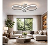 Arcadia Plafon Led Techo Moderno con Luz Cálida y Fría Regulable con Mando a Distancia y App - Lampara Dormitorio Salón Cocina Habitación Infantil - 4300LM 80 cm - Modelo Apollo (Blanco)