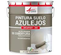 ARCANE INDUSTRIES Pintura para Suelo de Baldosas - Resina epoxi para Suelo con baldosas - ARCAPOXY - 260 - Blanco Crema - RAL 9001