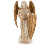 Arcángel Miguel Ángel de la Justicia en miniatura de piedra artificial pintada a mano con pintura dorada, colección Veronese, 708-78197