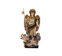 Arcángel San Rafael figura 15 cm. resina peana decoración