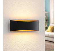 Arcchio Aplique de pared LED Jelle, 27 cm, negro/oro, arriba/abajo