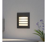 Arcchio Aplique LED empotrable Zamo, lamas, negro, IP65