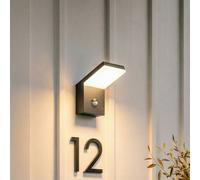 Arcchio Aplique LED para exterior Yolena, sensor, antracita, aluminio