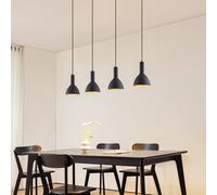 Arcchio Lámpara colgante Cosmina, 4 luces, longitud 120 cm, negro