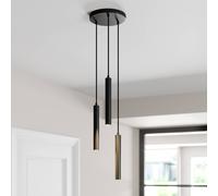 Arcchio Lámpara colgante LED Franka, 3 luces, Ø 24 cm, negra