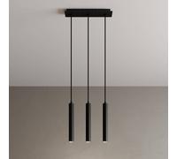 Arcchio Lámpara colgante LED Franka, 3 luces, larga, negra, aluminio