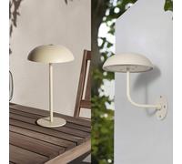 Arcchio LED lámpara de mesa recargable Thenra, beige, soporte de pared