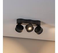 Arcchio Plafón LED Rotari, lentes, 3 luces, negro