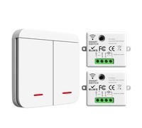 ARCELI Kit Interruptor Inalámbrico 433Mhz, 2200W/10A Con 1 Interruptor RF y 2 Receptores, Iluminación Interior 30-50M