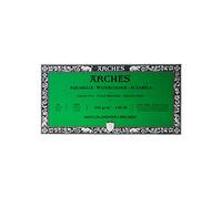Arches 1795057 - Papel de Acuarela en Bloc (15 x 30 cm, encolado por 4 Caras, 300 g/m², Grano Fino), 20 Hojas, Color Blanco Natural