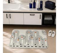 Arches - Alfombras de baño, modernas y contemporáneas líneas de círculos, N/A, color negro, para dormitorio universitario, tapete esencial para tocador, decoración de fregadero, 20 x 32 pulgadas