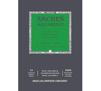 Arches Bloc de papel Aquarelle 100% Fino 300g A3 12 hojas Blanco Natural