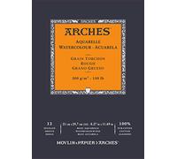 Arches Bloc encolado Aquarelle 100% Grueso 300g A4 12 hojas Blanco natural (FILA A1795101)
