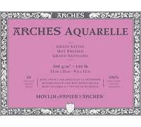 Arches Bloc encolado Aquarelle 100% Satin 300 g 23x31 cm 20 hojas Blanco natural 4L