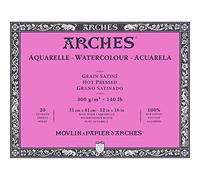 Arches Aquarelle 100% Satin 300g Bloc Encolado 4L 31x41 20 hojas Blanco Natural