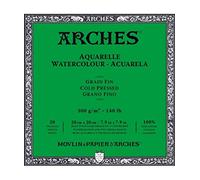Arches bloc 300g/m² encolado a cuatro lados Grano Fino 20x20 cm.