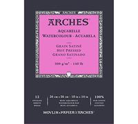 ARCHES- Bloc Enc 26x36 12H Aquarelle 100% Satin 300g Blanc Nat (A1795098)