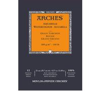 ARCHES Aquarelle 100% Grueso 300g Bloc Encolado A4 12 hojas Blanco Natural, color (FILA A1795101)