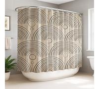 Arches - Cortina de ducha extra ancha, moderna, minimalista, líneas de círculos, no beige, lavable, con ganchos, cortinas de ducha para baño, decoración de habitación de invitados, 108 x 72 pulgadas