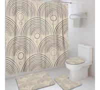 Arches - Juego de cortinas de ducha, diseño moderno y minimalista, sin poliéster, impermeable, para baño, tina, tina, decoración de apartamentos, 72 x 72 pulgadas