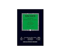 Arches - Papel de acuarela, bloc 12 hojas engomado 1 lado, grano fino, 300 g/m², A4