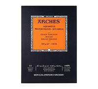 Arches – Papel de acuarela – Bloc 12 hojas engomado por un lado – Grano grueso 300 g/m² – A3