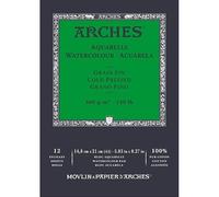 Arches Paquete Acuarela | Bloque Enc 14,8x21 12H Acuarela 100% Fino 300g Blanco Nat