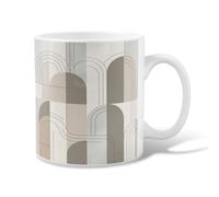 Arches - Taza de café de cerámica, moderna, minimalista, líneas geométricas, ninguno neutro, taza de chocolate caliente con asa, ideal para amigos, familiares, compañeros de trabajo, amantes de la