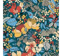Architects Paper 377564 37756-4 - Papel pintado para pared (10,05 x 0,53 m), diseño floral, color azul y naranja