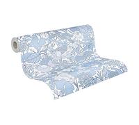Architects Paper 377566 37756-6 - Papel pintado (10,05 x 0,53 m), diseño floral, color gris, azul y blanco